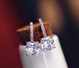 Square CZ Earrings
