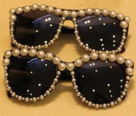 Pearl Frame Retro Sunglasses