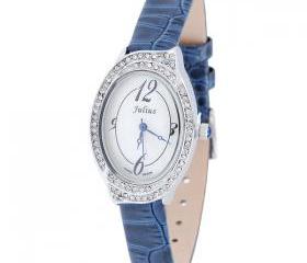 Vintage Style Crocodile Print Leather Belt Watch